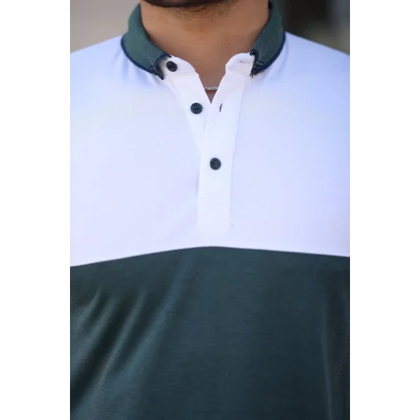 Erkek Yakalı çift Renk Kısa Kollu T-shirt