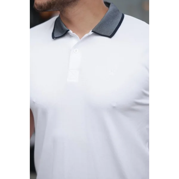 Erkek Yakalı Kagi Kumaş Kısa Kollu T-shirt