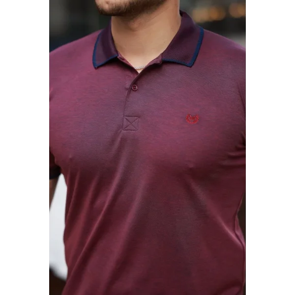 Erkek Yakalı Kagi Kumaş Kısa Kollu T-shirt