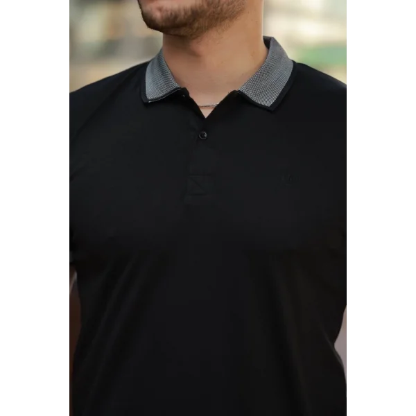 Erkek Yakalı Kagi Kumaş Kısa Kollu T-shirt