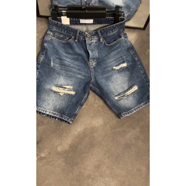 Erkek Yırtık Detaylı Kot Şort