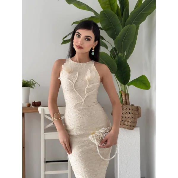 ers Çiçek Detaylı Elbise