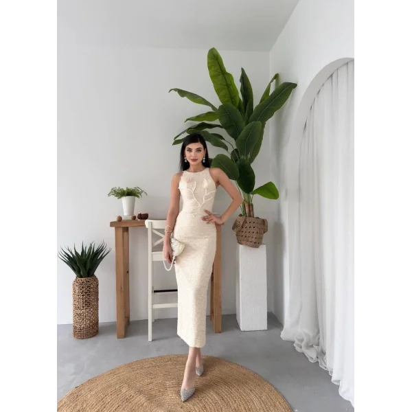 ers Çiçek Detaylı Elbise