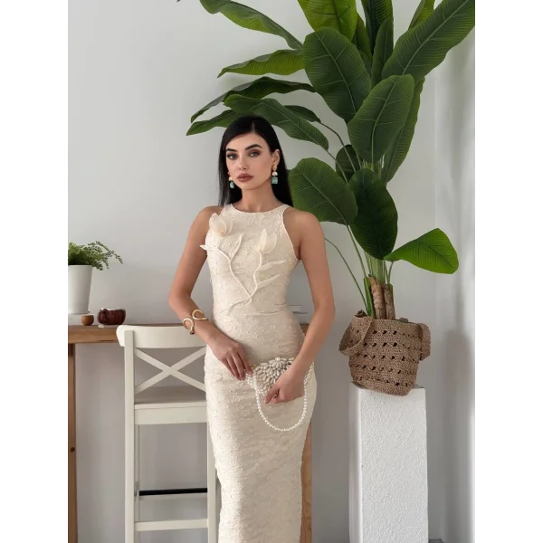 ers Çiçek Detaylı Elbise