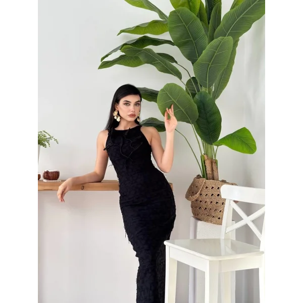 ers Çiçek Detaylı Elbise