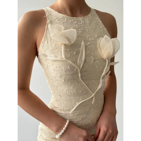 ers Çiçek Detaylı Elbise