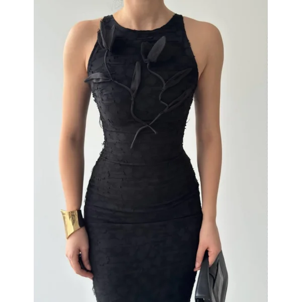 ers Çiçek Detaylı Elbise