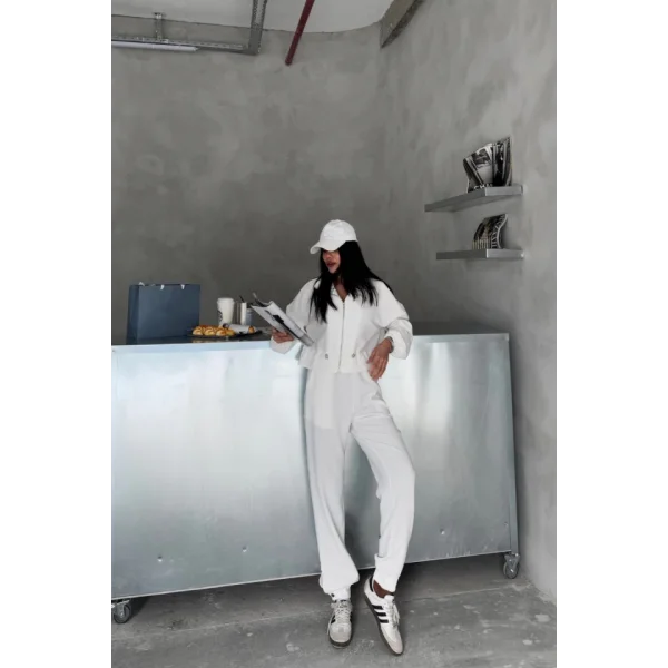 EŞOFMAN TAKIM GİFT KUMAŞ - Beyaz