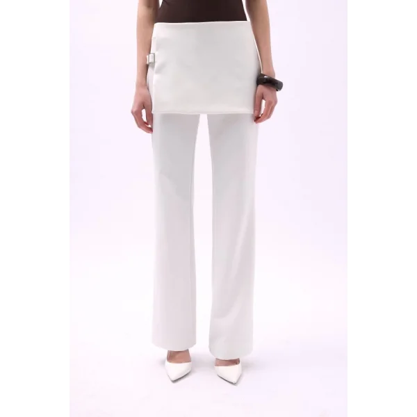 Etek Detaylı Kemerli  Pantolon