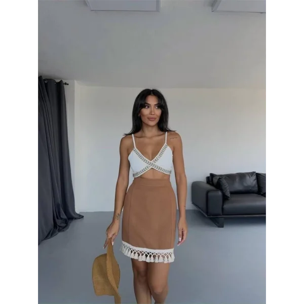 ETEKUCU PÜSKÜL ETEK - Kahverengi