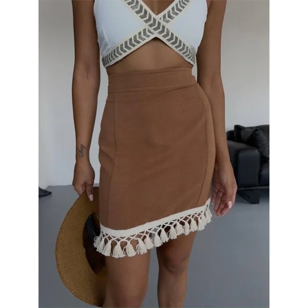 ETEKUCU PÜSKÜL ETEK - Kahverengi