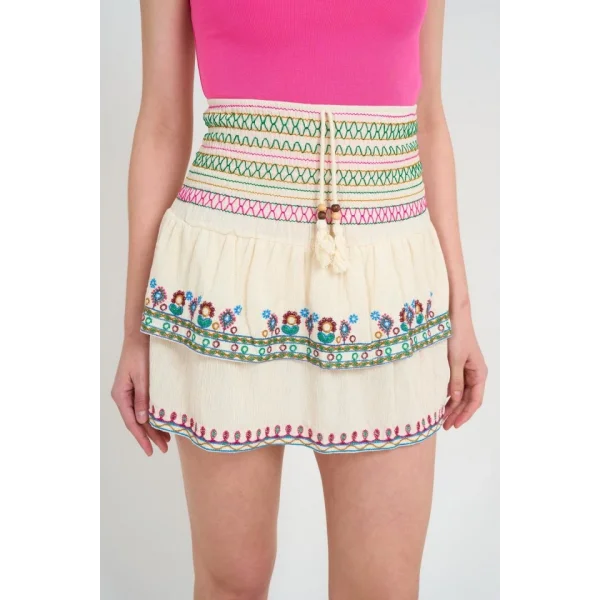 Etnik Desen Etek  Ekru