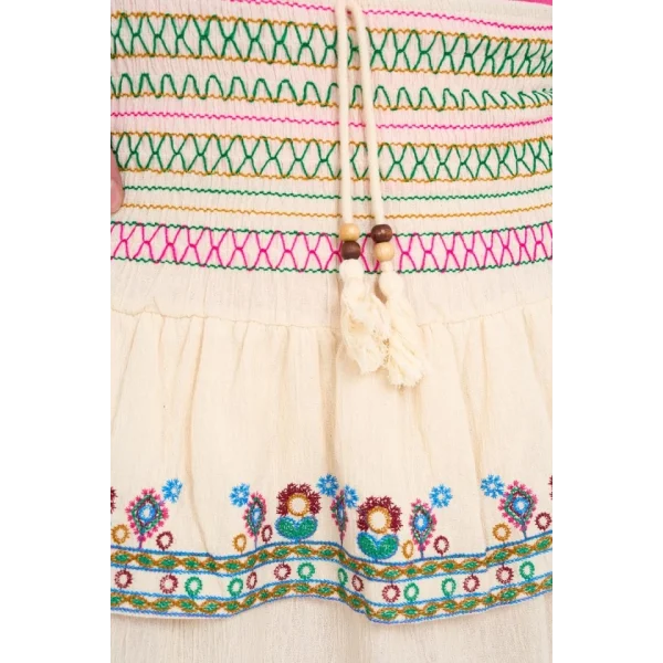 Etnik Desen Etek  Ekru