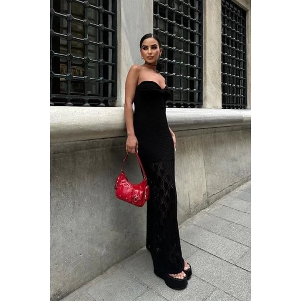 Eudora Ajurlu Straplez  Elbise 2771