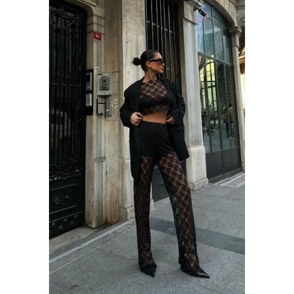 Evelyne Crop Dantelli Takım 9751-08