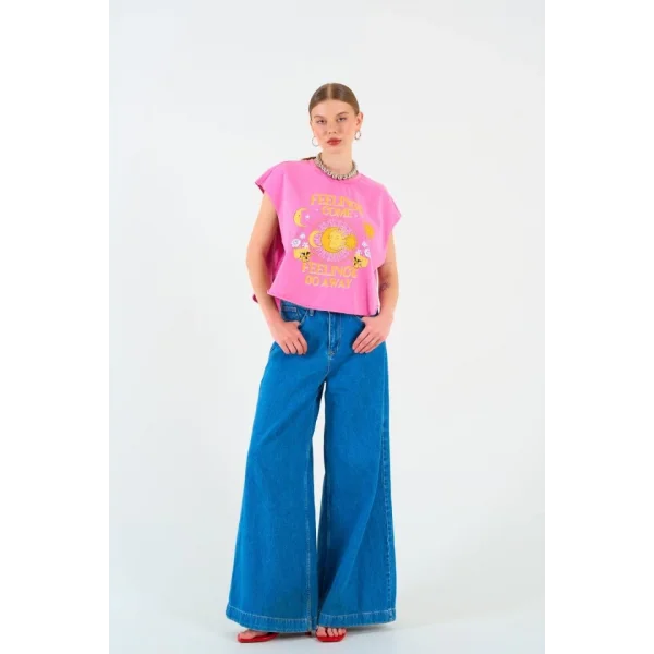 FEEİNG Tshirt  Fuşya
