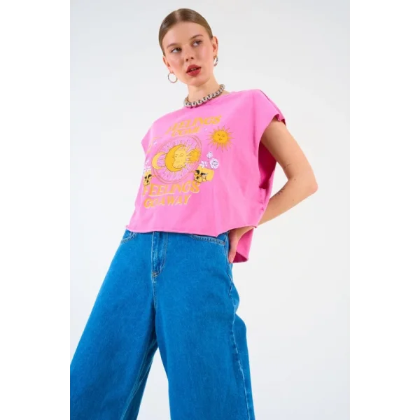 FEEİNG Tshirt  Fuşya