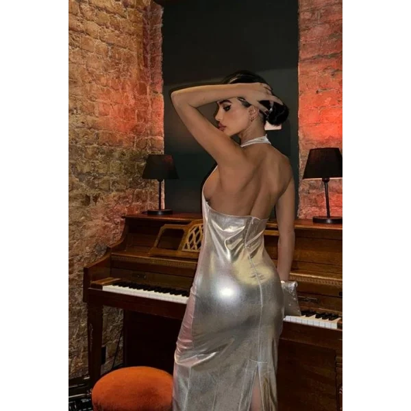 Felicia Sırt Dekolteli Elbise 2583-08