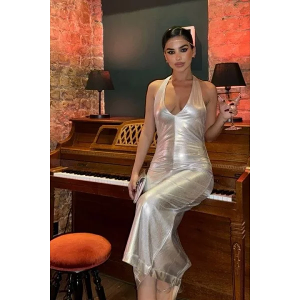 Felicia Sırt Dekolteli Elbise 2583-08