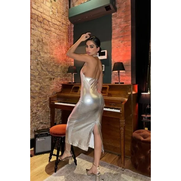 Felicia Sırt Dekolteli Elbise 2583-08