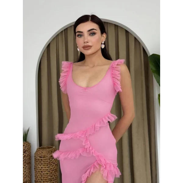 Felix Yırtmaçlı idi Tül Elbise