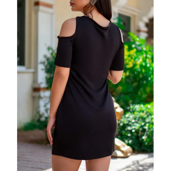 Fermuar Detay çıpa Baskılı Zincir Askılı Viskon Elbise