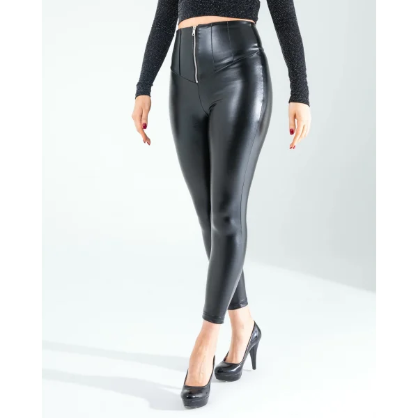 Fermuar Detay Deri Tayt