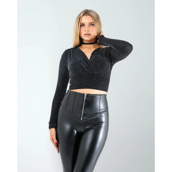 Fermuar Detay Deri Tayt