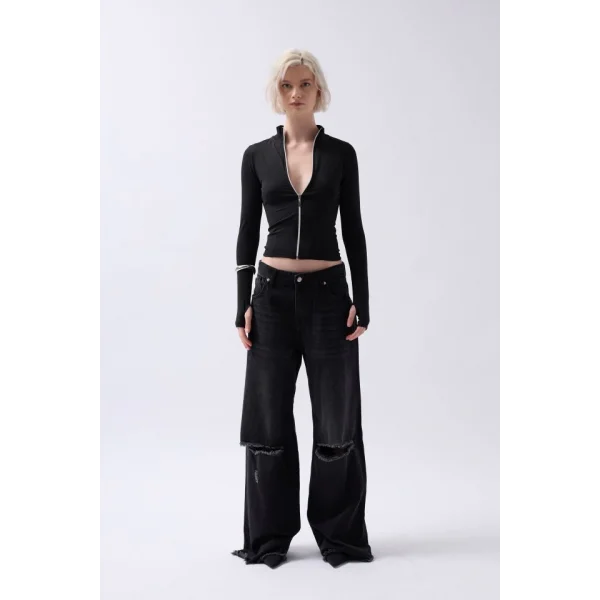 Fermuar Detaylı Bluz