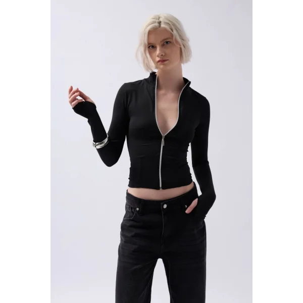 Fermuar Detaylı Bluz