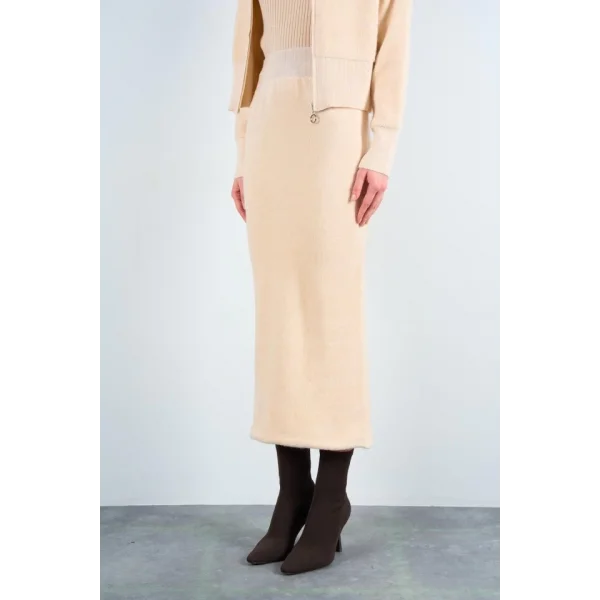 Fermuarlı Etekli Takım  Vanilya