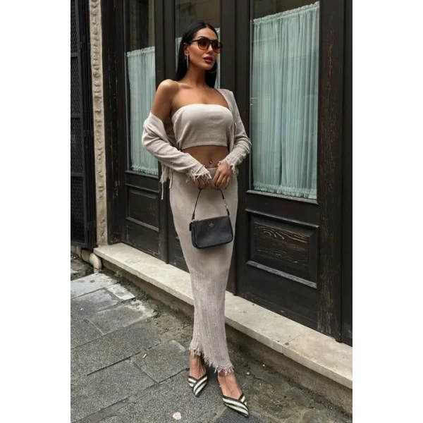 Ferry İnci Detaylı Üçlü Takım 9879