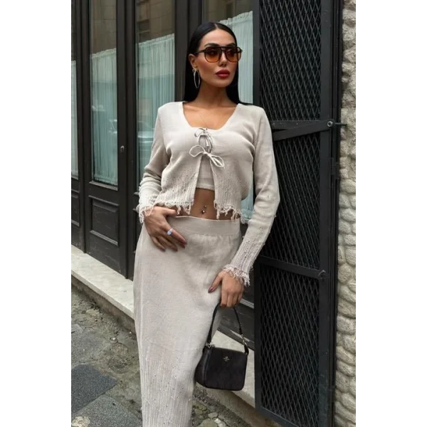 Ferry İnci Detaylı Üçlü Takım 9879