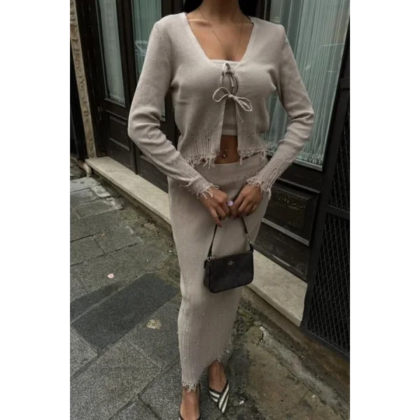 Ferry İnci Detaylı Üçlü Takım 9879