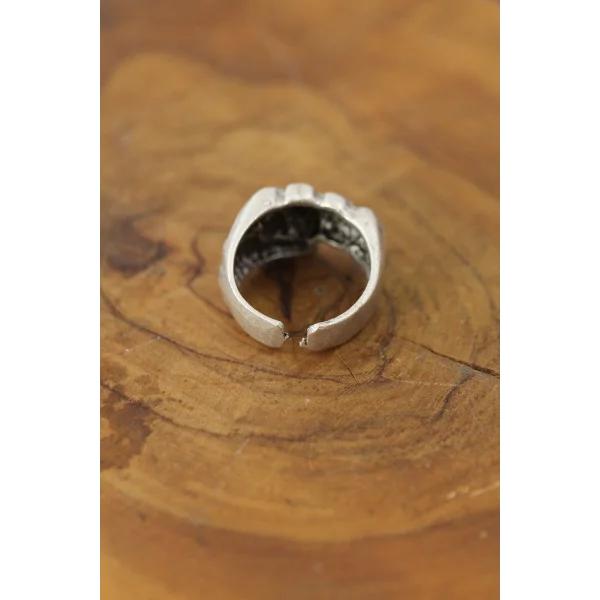 Figürlü Yumruk Model Metal Ayarlanabilir Erkek Yüzük