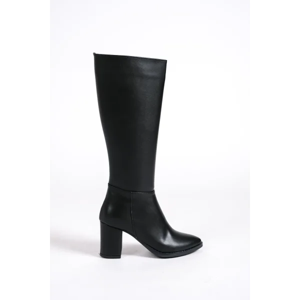 FIORELLA Bağcıksız Fermuarlı Ortopedik Taban Kadın Çizme CST - Siyah