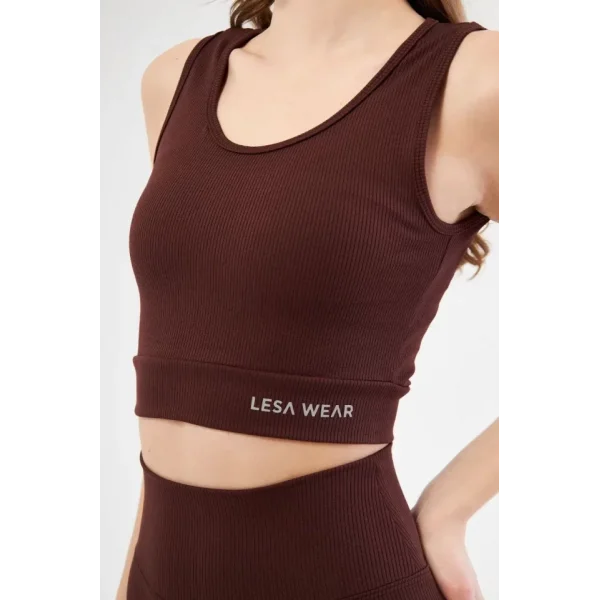 Fitilli Baskılı Crop  Bordo