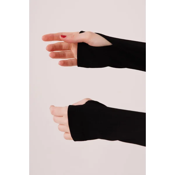 Fitilli Bluz Ve Pantolon iyah İkili Takım