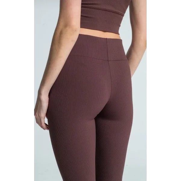 Fitilli Full Likralı Yüksek Bel Toparlayıcı Tayt Günlük Ve Spor Kullanım - Kahverengi