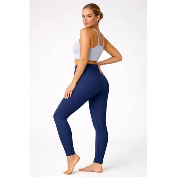 Fitilli Full Likralı Yüksek Bel Toparlayıcı Tayt Günlük Ve Spor Kullanım - Lacivert