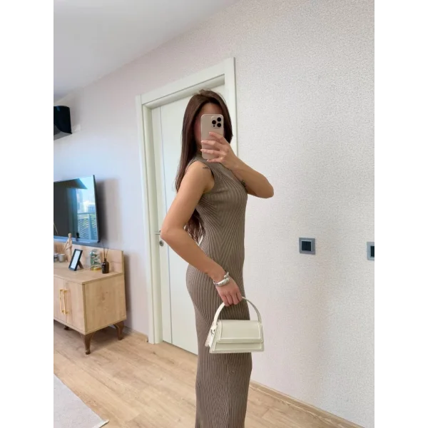 Fitilli Triko Elbise Maxi Uzun boy - Vizyon