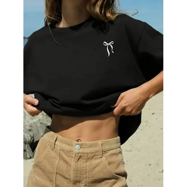 fiyonk Ön Arka baskılı siyah oversize unisex Kısa Kol t-shirt- Siyah