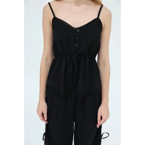 Fiyonklu Bluz Takım  iyah