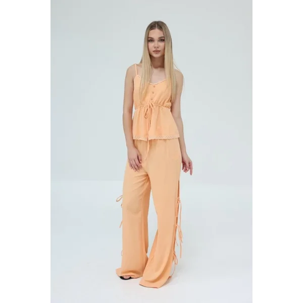 Fiyonklu Bluz Takım  Kavuniçi