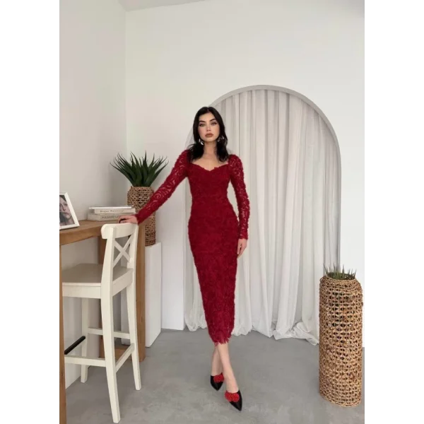 Folers Çiçek Desenli Elbise