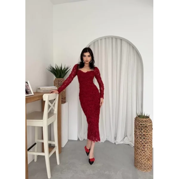 Folers Çiçek Desenli Elbise