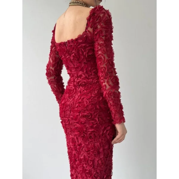 Folers Çiçek Desenli Elbise