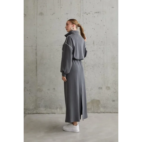 Füme Biyeli Sweatshirt Ve Etek Takım