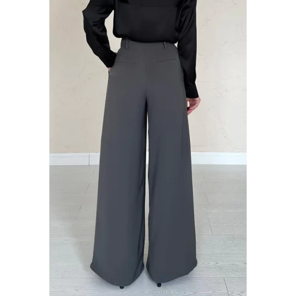 Füme Pileli Comfort Pantolon