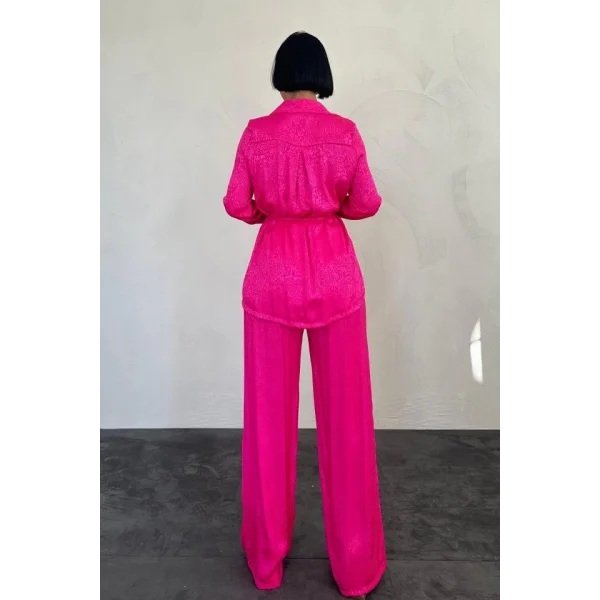 Fuşya Jakarlı Biye Takım